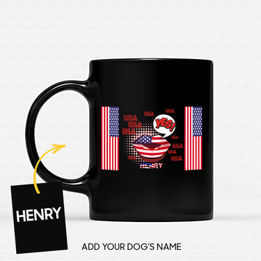 Personalized Dog Gift Idea - America Let's Say Yes For Dog Lovers - Black Mug
